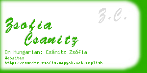zsofia csanitz business card